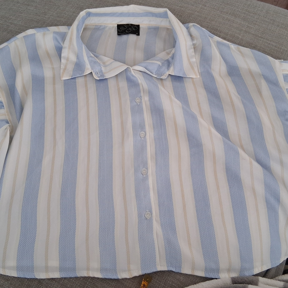 Striped Blue and White Women's Shirt